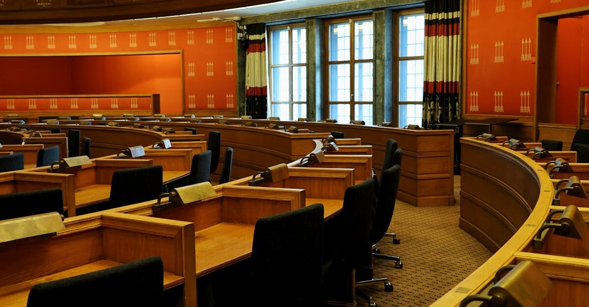 Huge wooden conference room with individual spaces